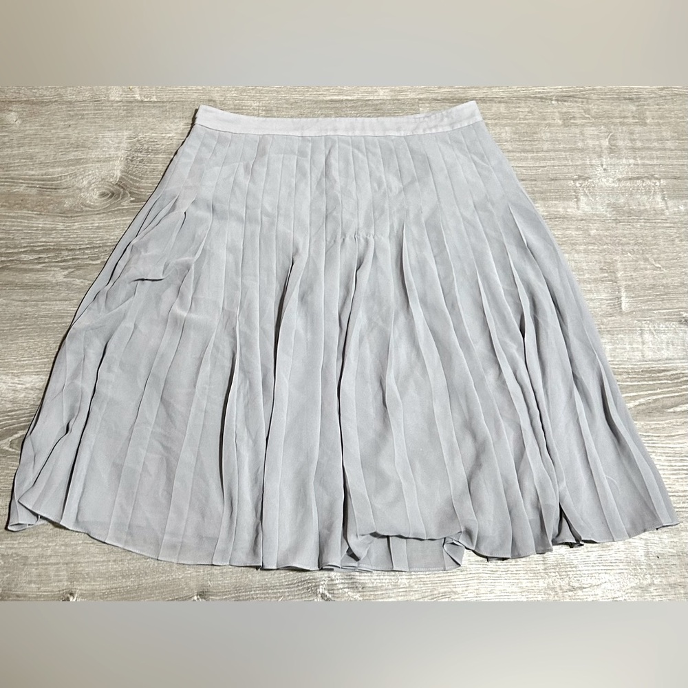 Light Gray Pleated Midi Skirt - Women's